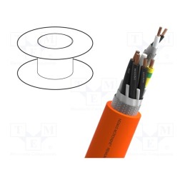 5 m x NEXANS - 13-EBU02Z06P - Wire: servo drive, hybrid,MOTIONLINE® PREMIUM, orange, stranded