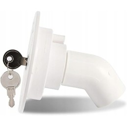 Water plug for a camper with a gravity lock