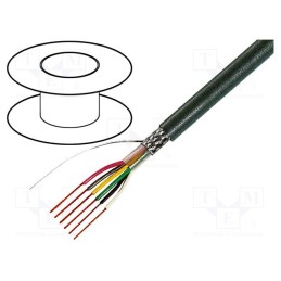 5 m x TASKER - C243 - Wire, 4x0.14mm2, shielded,tinned copper braid, PVC, grey, 49V
