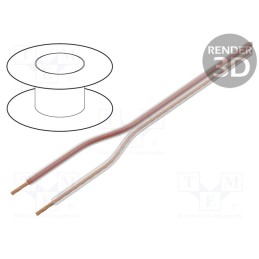5 m x TASKER - TSK67 - Wire: loudspeaker cable, 2x3mm2, stranded, CCA, transparent, PVC