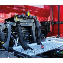 Cover for spiral ducts in a truck semi-trailer, yellow with sleeves