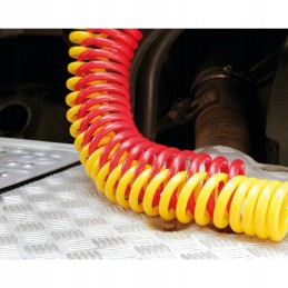 Cover for spiral ducts in a truck semi-trailer, yellow with sleeves