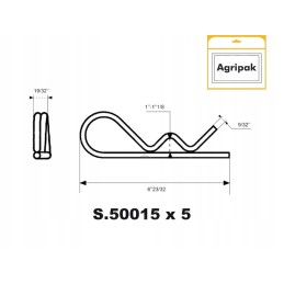 Oe7mm x 150mm paperclip fits oe25 38mm pin