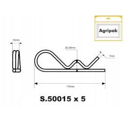 Oe7mm x 150mm paperclip fits oe25 38mm pin