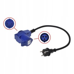Adapter cee socket plug 230v angled cable