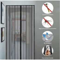 Door mosquito net with magnetic closure 150x240cm