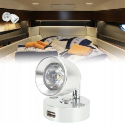 Rotatable reading light rv 12 24v led usb
