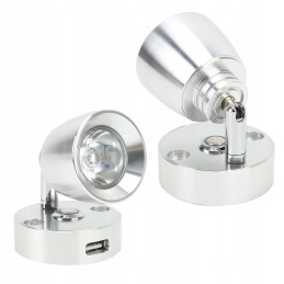 Rotatable reading light rv 12 24v led usb