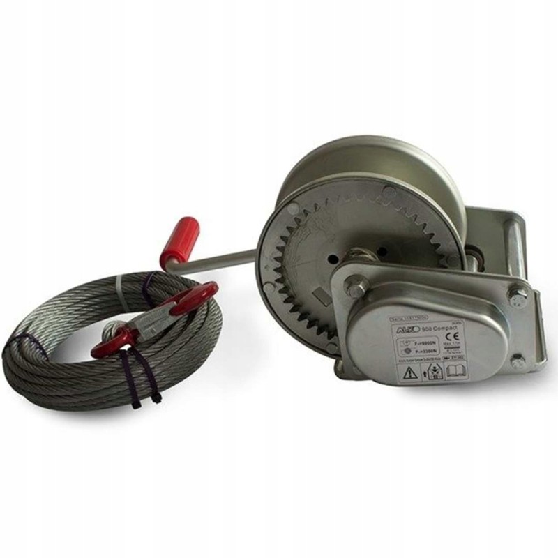 Hand winch for a 900kg al ko tow truck trailer with a steel rope