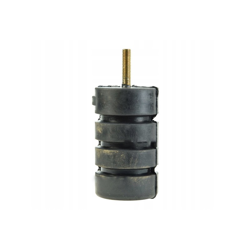 Straight cylindrical rubber bumper with an M10 screw, height