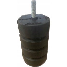 Straight cylindrical rubber bumper with an M10 screw, height