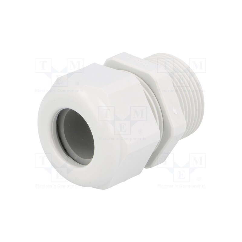 5 pcs x HUMMEL - 1.209.2100.61 - Cable gland, with long thread, PG21, IP68, polyamide, light grey