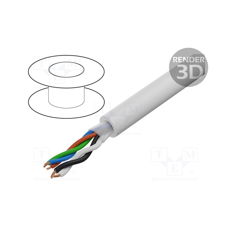 5 m x TASKER - TSK1176 WHITE - Wire: assembly, 2x0.5mm2,3x0.35mm2, stranded, -20÷70°C, Core: OFC