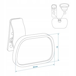 Additional interior mirror, suction cup clip