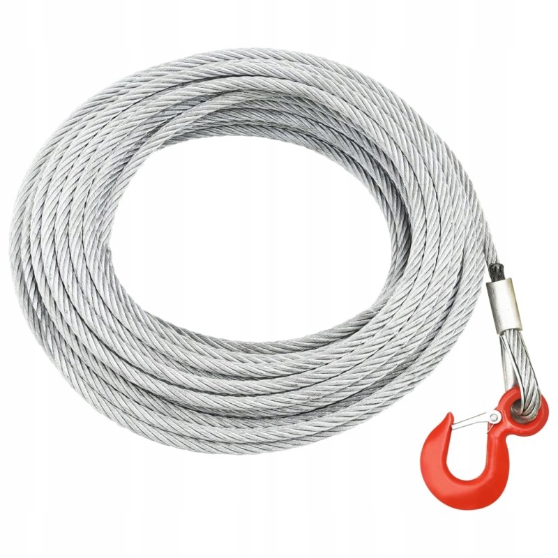 Steel cable for crank winches 15m 5mm 1750kg