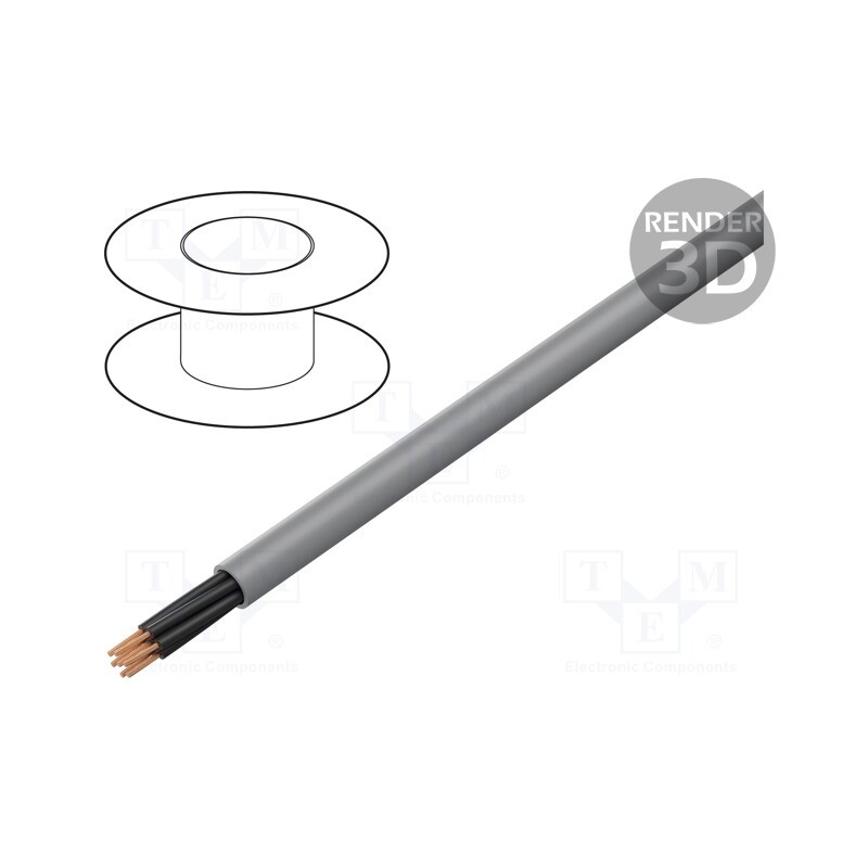 5 m x IGUS - CF130.10.07.UL - Wire: control cable, chainflex® CF130.UL, 7G1mm2, PVC, grey, Cu