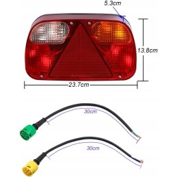 2x trailer rear lights 12v 24v set