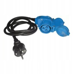 Cee Schuko power cable, angled, 230v, flap, 1 5 m