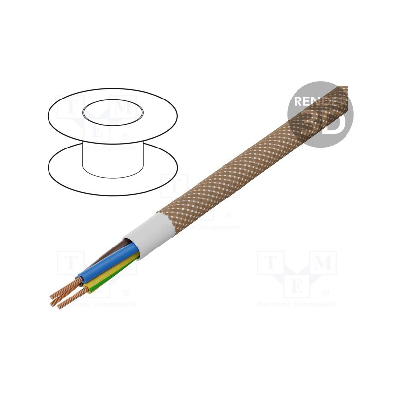 5 m x ESPE - OPAC-3G0.75-1-5028 - Wire, H03VV-F,OMY, 3G0.75mm2, round, stranded, Cu, PVC, textile