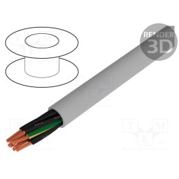 5 m x HELUKABEL - 10100 - Wire, JZ-500, 8G1.5mm2, unshielded, 300V,500V, Cu, stranded, grey