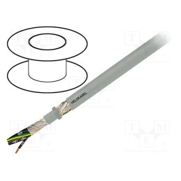 5 m x HELUKABEL - 15946 - Wire: control cable, JZ-HF-CY, 3G0.75mm2, grey, stranded, Cu, PVC