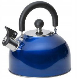 Tourist kettle with whistle, blue, 2 5 l