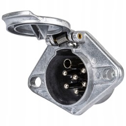 24v euro semi-trailer electrical socket, aluminum, with a hole, type S