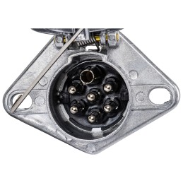 24v euro semi-trailer electrical socket, aluminum, with a hole, type S