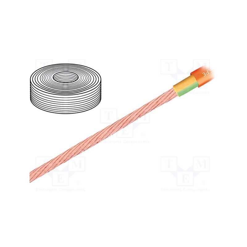 5 m x IGUS - CF885.PE.25.01 - Wire: motor, chainflex® CF885, 1G2.5mm2, PVC, orange, stranded, Cu