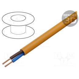 5 m x HELUKABEL - 22054 - Wire, H05BQ-F, 2x1mm2, unshielded, 300V,500V, Cu, stranded, orange