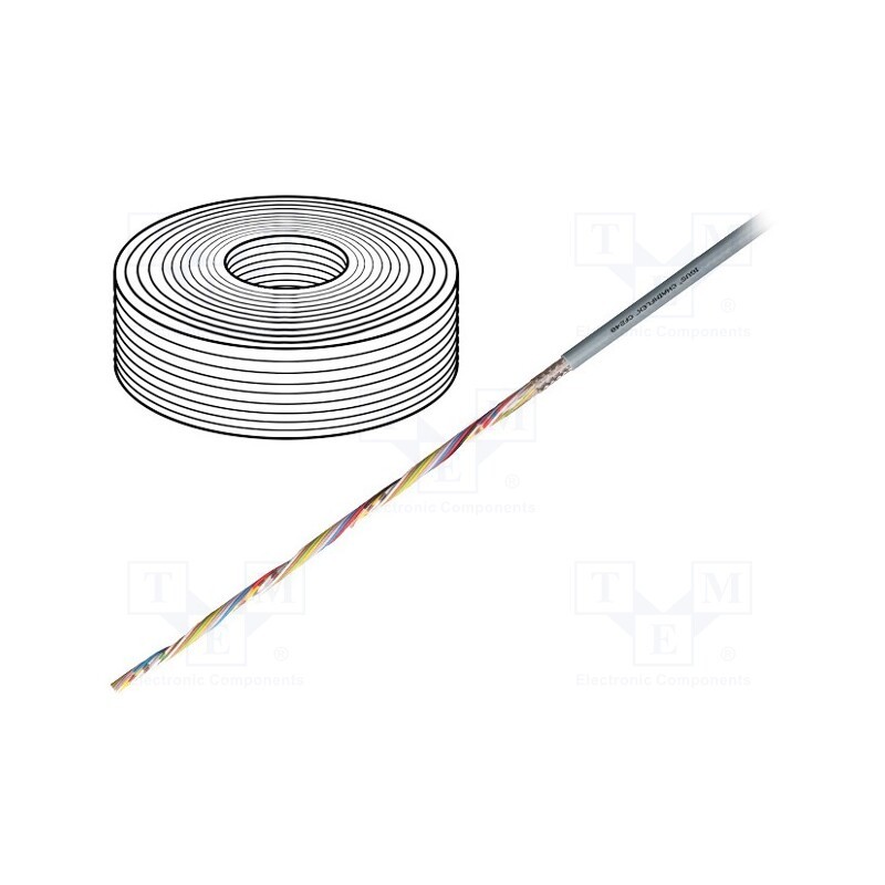 5 m x IGUS - CF240.01.03 - Wire: data transmission, chainflex® CF240, 3x0.14mm2, grey, Cu