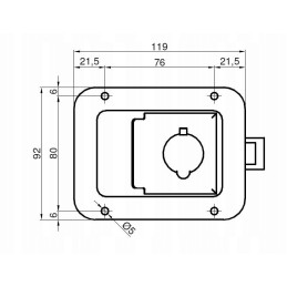 Stainless steel handle with lock 119x92