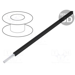 5 m x STu00c4UBLI - 61.7532-21 - Wire, Silivolt®-E SN, 1x0.5mm2, stranded, Cu, silicone, black, 300V