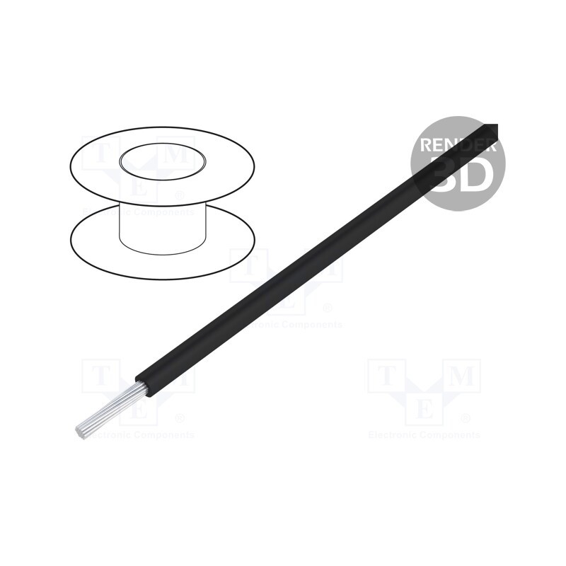 5 m x STu00c4UBLI - 61.7532-21 - Wire, Silivolt®-E SN, 1x0.5mm2, stranded, Cu, silicone, black, 300V