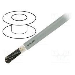 5 m x HELUKABEL - 15037 - Wire: control cable, OZ-HF, 2x1mm2, PVC, grey, stranded, Cu, 5.7mm