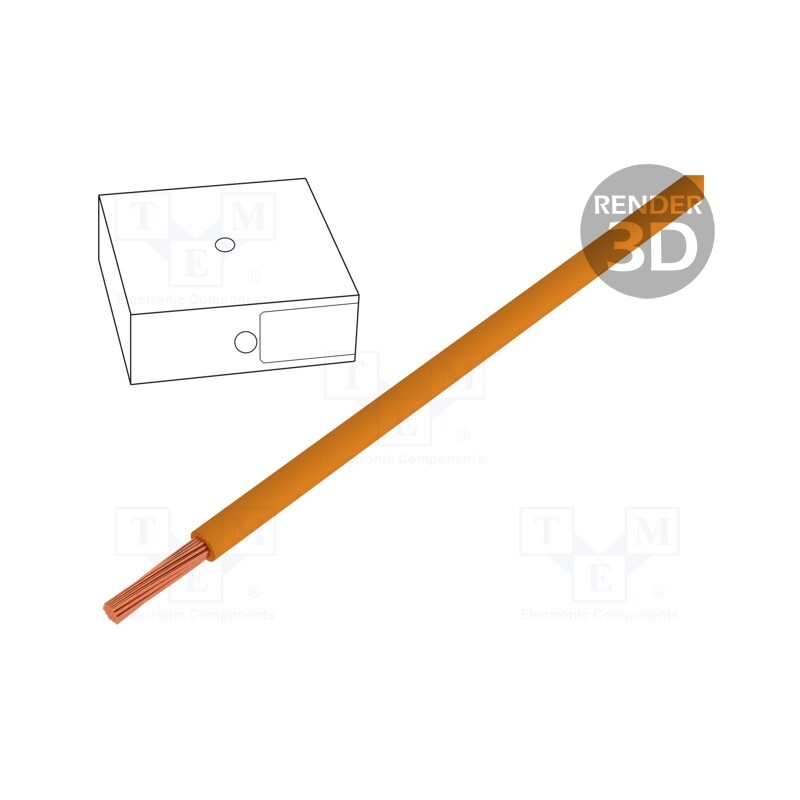 5 m x LAPP - 4520095 - Wire, H07V-K, stranded, Cu, 10mm2, PVC, orange, 450V,750V, 100m