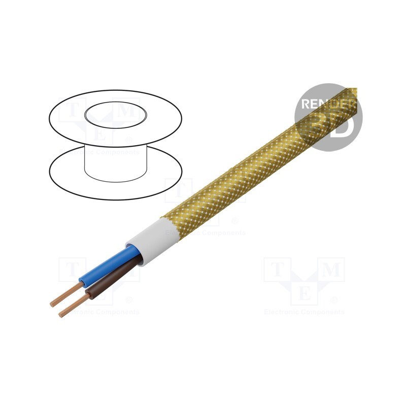 5 m x ESPE - OPAC-2X0.75-1-5025 - Wire, H03VV-F,OMY, 2x0.75mm2, round, stranded, Cu, PVC, textile