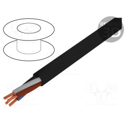 5 m x HELUKABEL - 11003850 - Wire, HELUPOWER® 1000, 4x4mm2, round, stranded, Cu, PVC, black