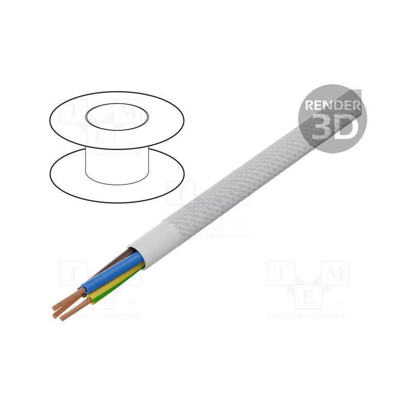 5 m x ESPE - OPAC-3G0.75-1-2000 - Wire, H03VV-F,OMY, 3G0.75mm2, round, stranded, Cu, PVC, textile