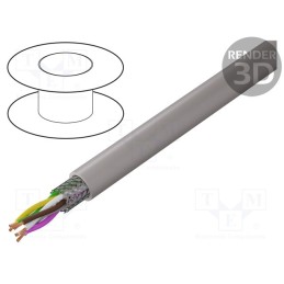 5 m x LAPP - 38603 - Wire, UNITRONIC® LiHCH (TP), 3x2x0.5mm2, LSZH, grey-beige, 60V