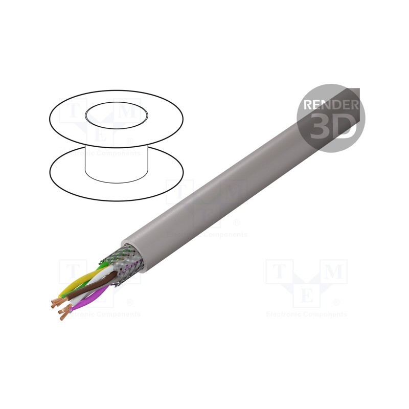 5 m x LAPP - 38603 - Wire, UNITRONIC® LiHCH (TP), 3x2x0.5mm2, LSZH, grey-beige, 60V