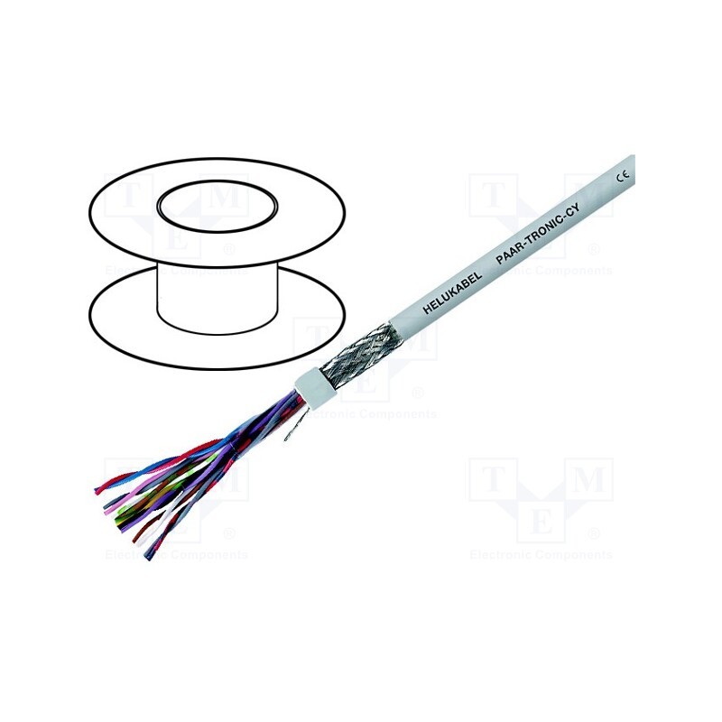 5 m x HELUKABEL - 21008 - Wire, LiYCY-P, 8x2x0.14mm2, shielded,tinned copper braid, PVC