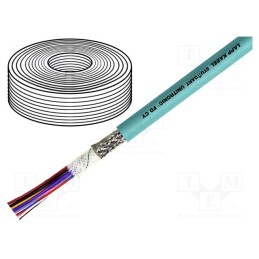 5 m x LAPP - 27416 - Wire: data transmission, UNITRONIC® FD CY, 10x0.14mm2, grey, Cu