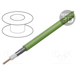 5 m x BELDEN - 1855ENH.10100 - Wire: coaxial, RG59/U, 1x22AWG, solid, Cu, FRNC, green, 100m, CPR: Dca
