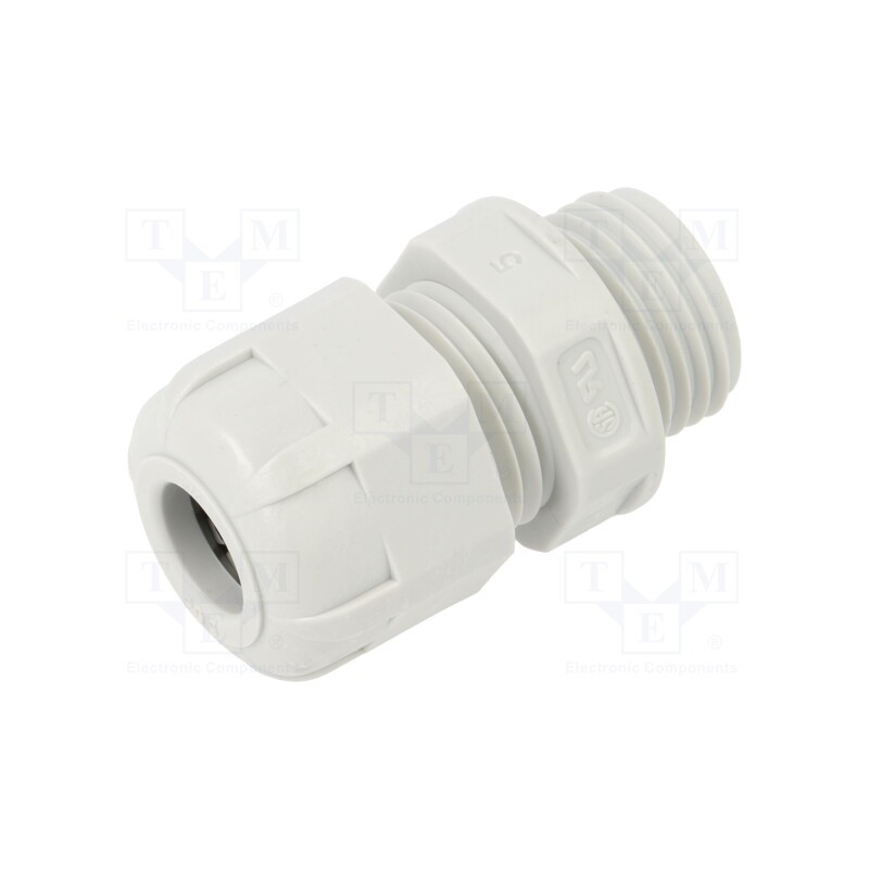 5 pcs x BM GROUP - BM4909 - Cable gland, PG9, IP68, polyamide, light grey, UL94V-2