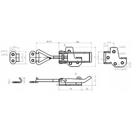 Adjustable side hook, side lock, complete