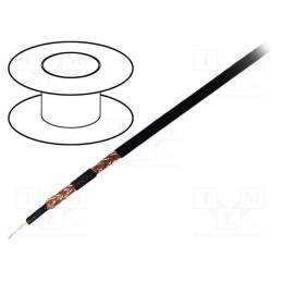 5 m x BELDEN - MRG1781.0050 - Wire: coaxial, RG178, stranded, CCS, PVC, black, 50m, Øcable: 1.8mm