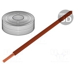 5 m x LAPP - 4726033 - Wire, H07Z-K, stranded, Cu, 4mm2, FRNC, brown, 450V,750V, Class: 5