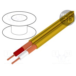 5 m x TASKER - C121 YELLOW - Wire: microphone cable, 2x0.25mm2, yellow, OFC, -15÷70°C, PVC