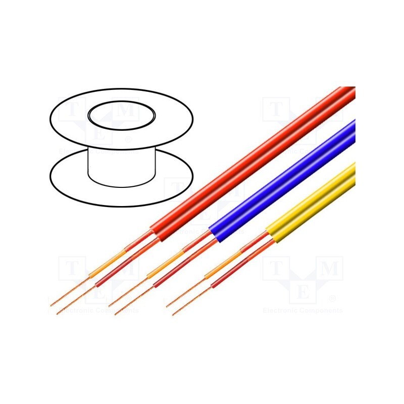 5 m x TASKER - C118-YELLOW - Wire: microphone cable, 2x0.14mm2, yellow, OFC, -15÷70°C, PVC